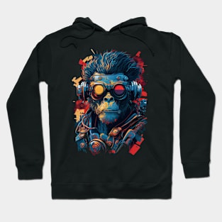 Anime Cyber Ape (Sci-Fi Ape Vintage Retro Future Design Cyberpunk Space Ape) Hoodie